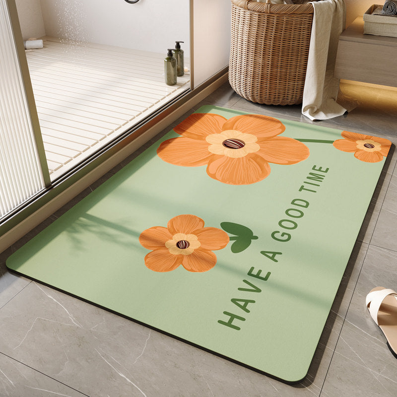 Decorative Floral Bath Mat Kalsten