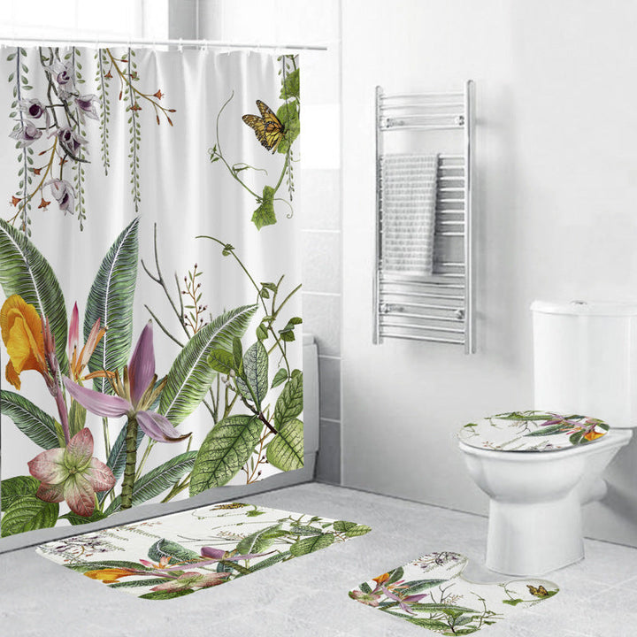 Leafy Botanical Themed Bathroom Ensemble Kalsten