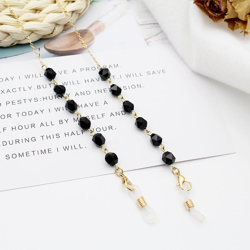 Crystal-Embellished Eyewear Chain Acalora