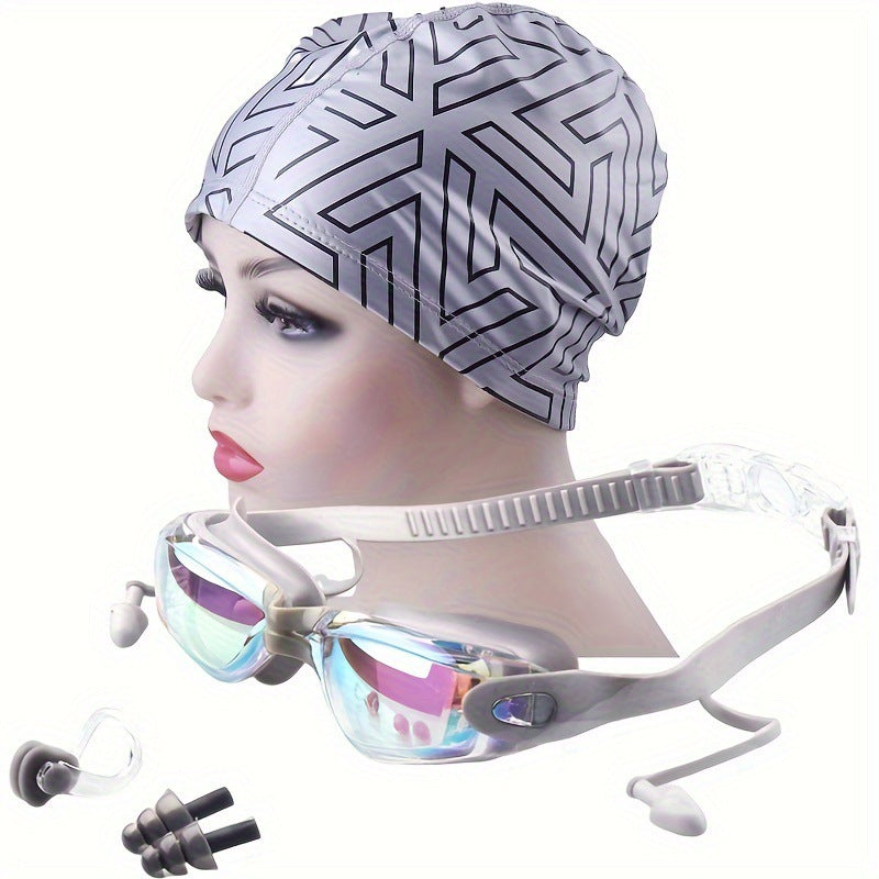 Swimming Sports Set with Ergonomic Swimming Goggles and Stylish Swim Cap Kalsten
