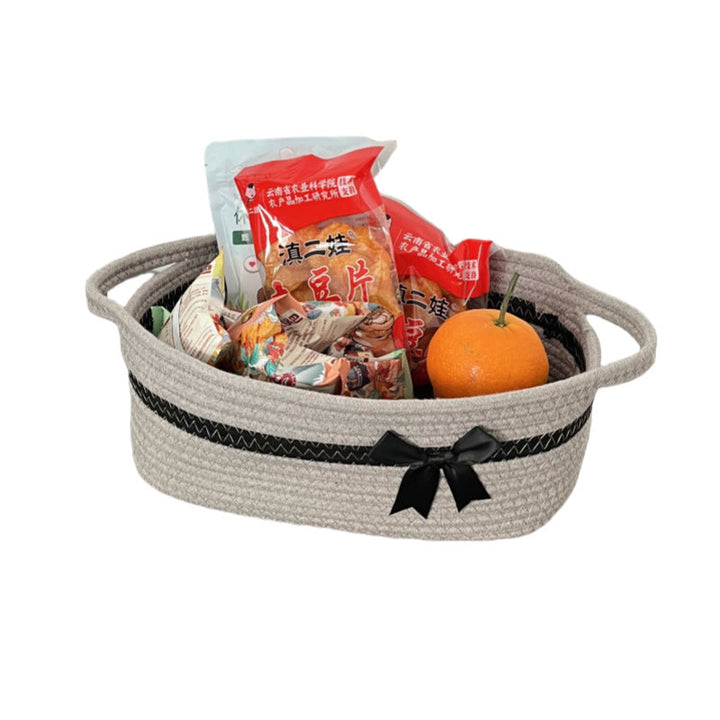 Women's decorative storage basket with bow accent Kalsten