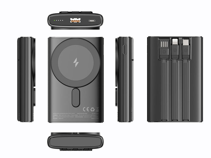 Portable high-performance power bank with integrated cable management Kalsten