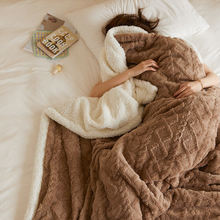 Ladies cozy reversible blanket with luxurious Sherpa lining Kalsten