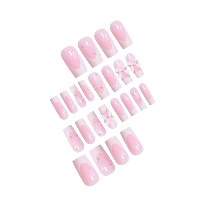 Decorative Press-On Nail Art with Bow Details Kalsten