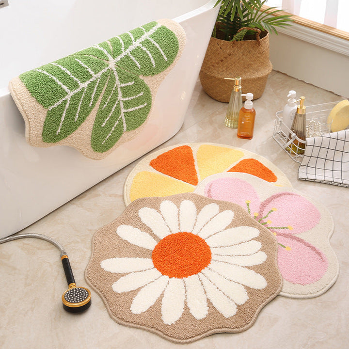 Floral Design Bath Mat Kalsten
