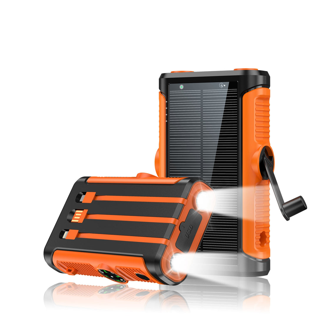 Portable solar battery with integrated hand crank charger Kalsten