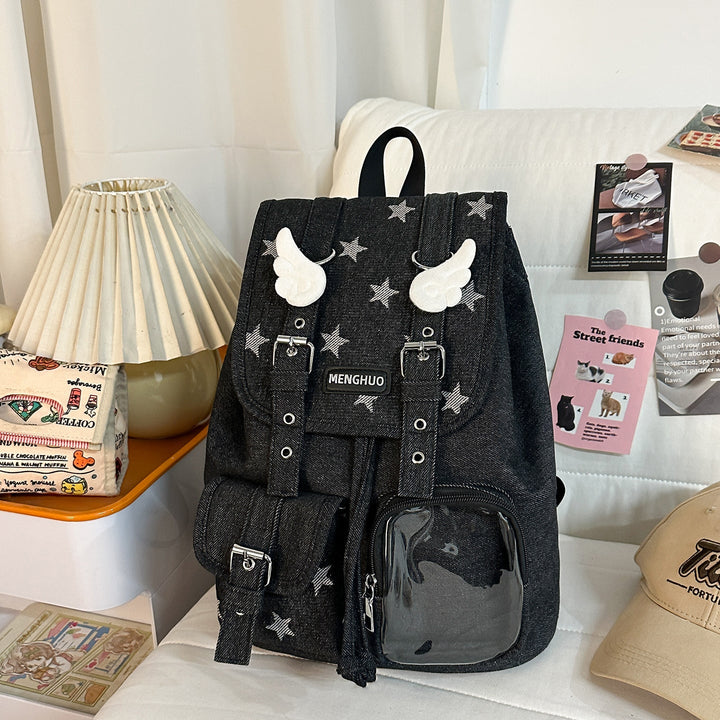 Casual Denim School Backpack