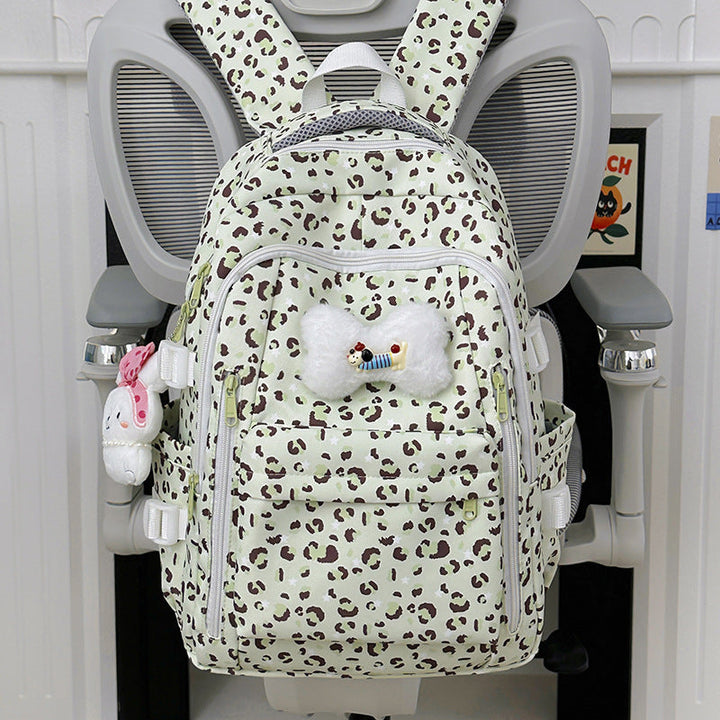 Multi-Functional Leopard Print School Backpack