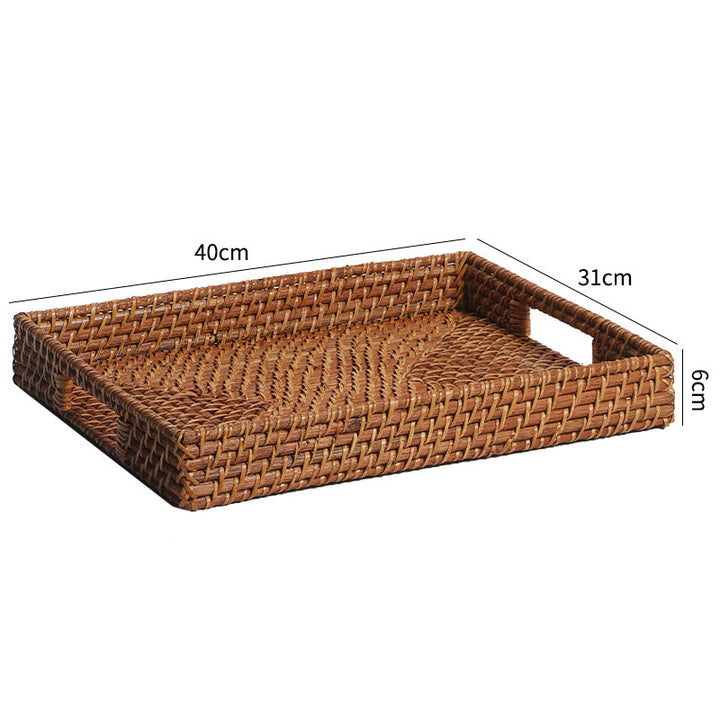 Unisex Rectangular Serving Tray made of natural wicker Kalsten