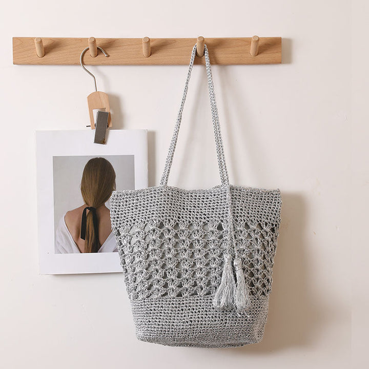Crocheted tote bag with elegant tassels Kalsten