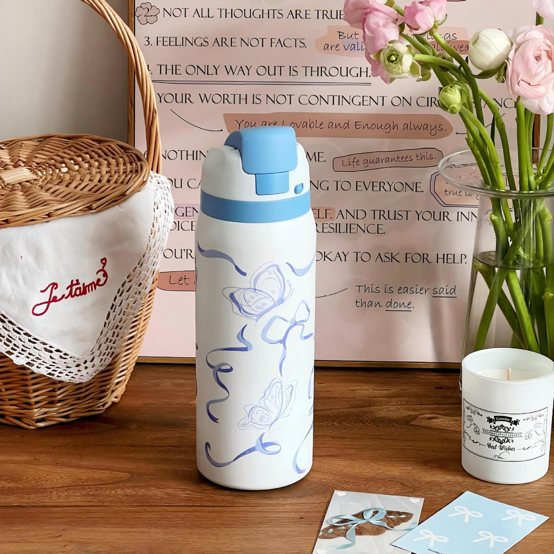 Ladies Insulated Water Bottle with Floral Design Kalsten