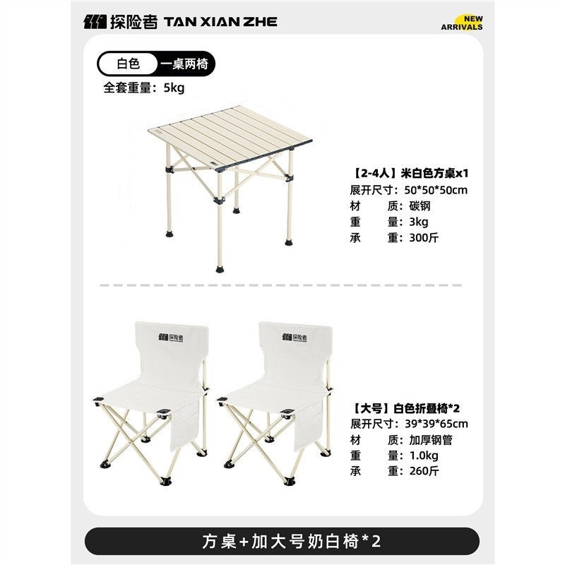 Folding Camping Table With Two Additional Chairs Kalsten