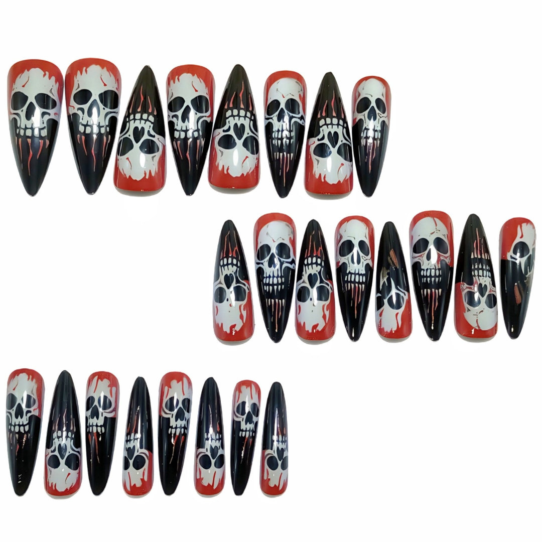 Artificial nails with creepy skull design Kalsten