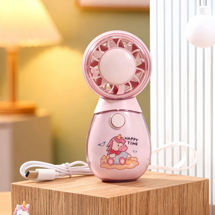 Ladies portable hand fan with misting air function and cute animal design Kalsten
