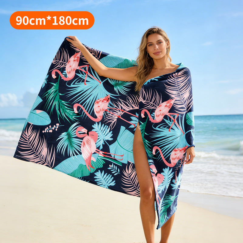 Beach towel with tropical flamingo design Kalsten