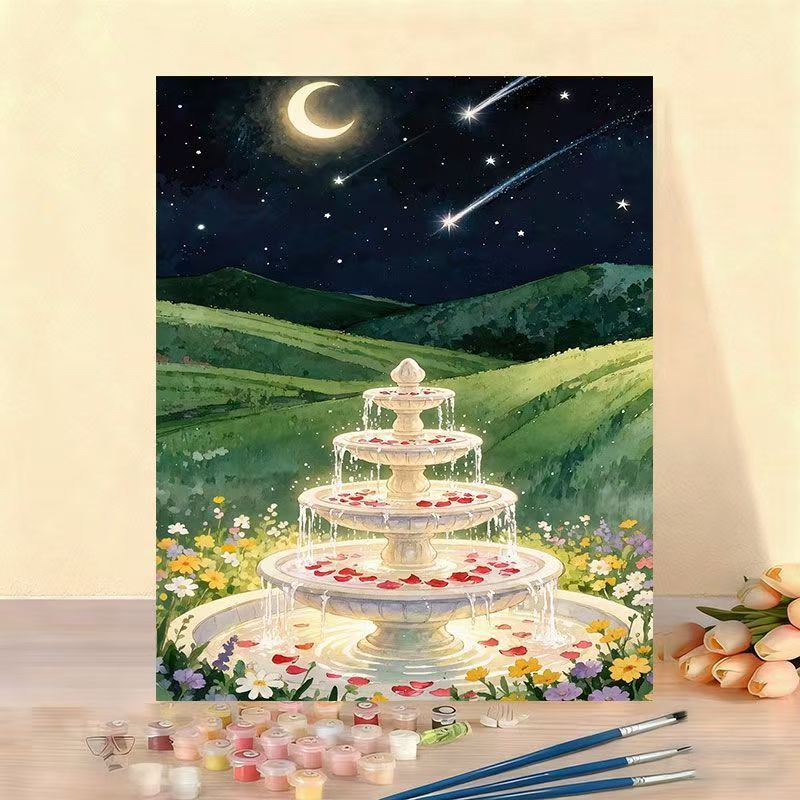 DIY Watercolor Fountain Paint by Numbers Kit Kalsten