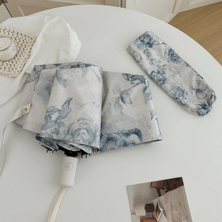 Ladies Folding Umbrella with Romantic Floral Design Kalsten