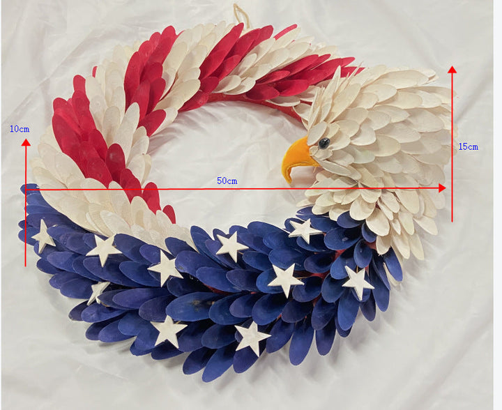 Unisex nan more patriotic door wreath with realistic eagle head and handcrafted wooden feathers Kalsten