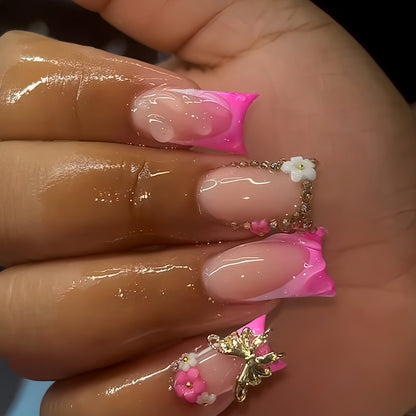 Artistic Floral Press-On Nail Set Acalora