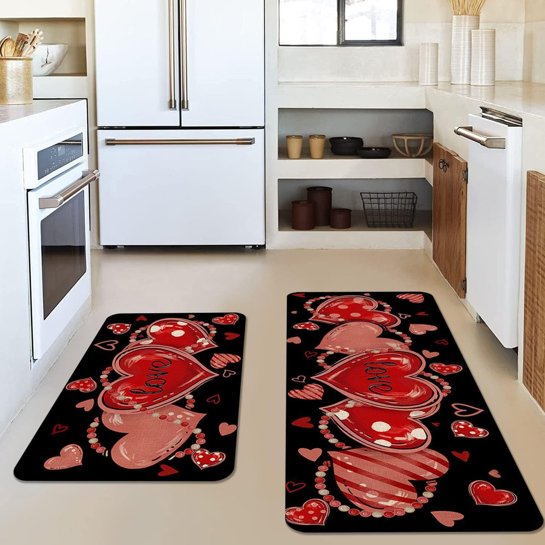 Heart-Themed Kitchen Runner Mat Kalsten