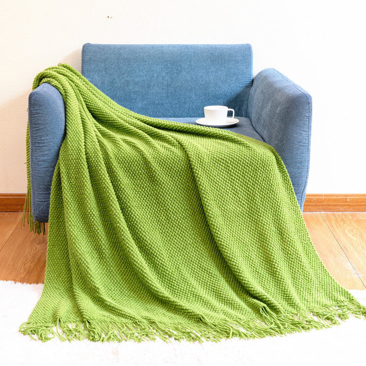 Textured Fringe Throw Blanket Kalsten
