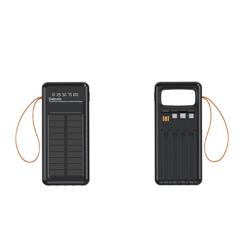 Solar Powerbank with Integrated Charging Cables and Digital Display Kalsten