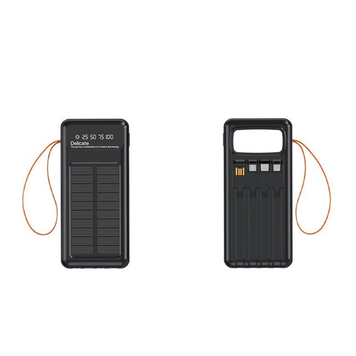 Solar Powerbank with Integrated Charging Cables and Digital Display Kalsten