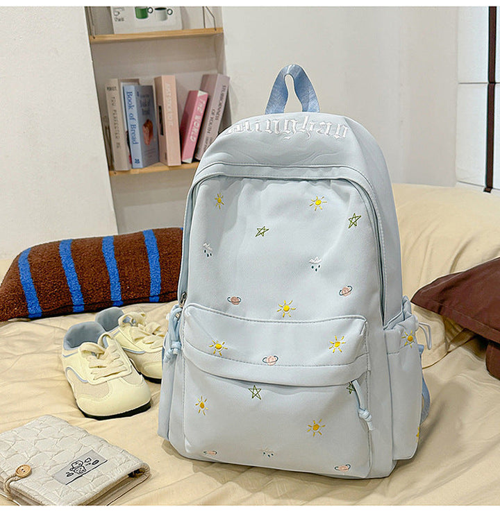 Casual Embroidered School Backpack
