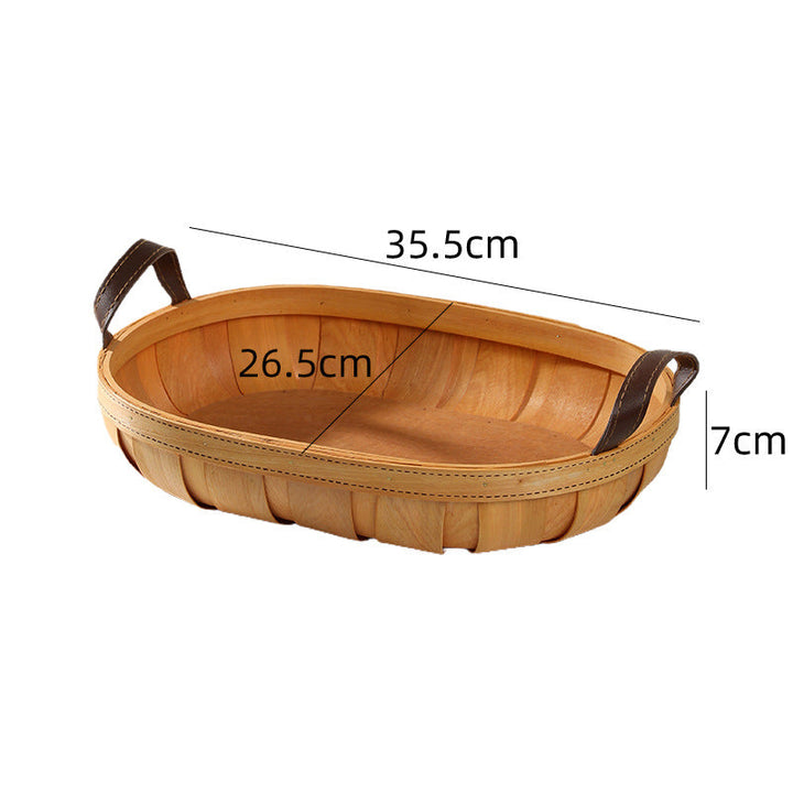 Unisex Handcrafted Basket with Leather Handles Kalsten