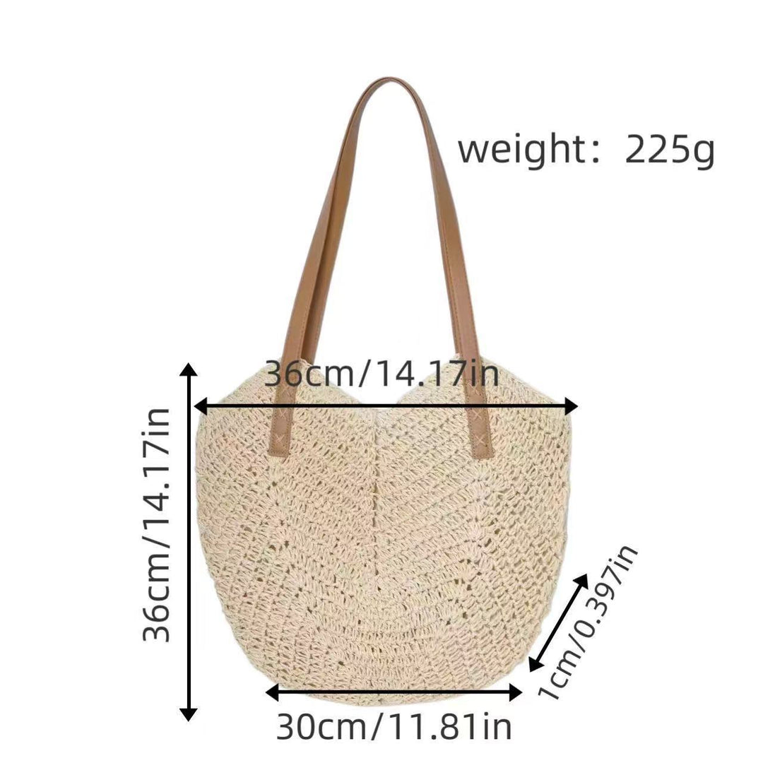 Beach bag with fashionable woven pattern and robust leather straps Kalsten
