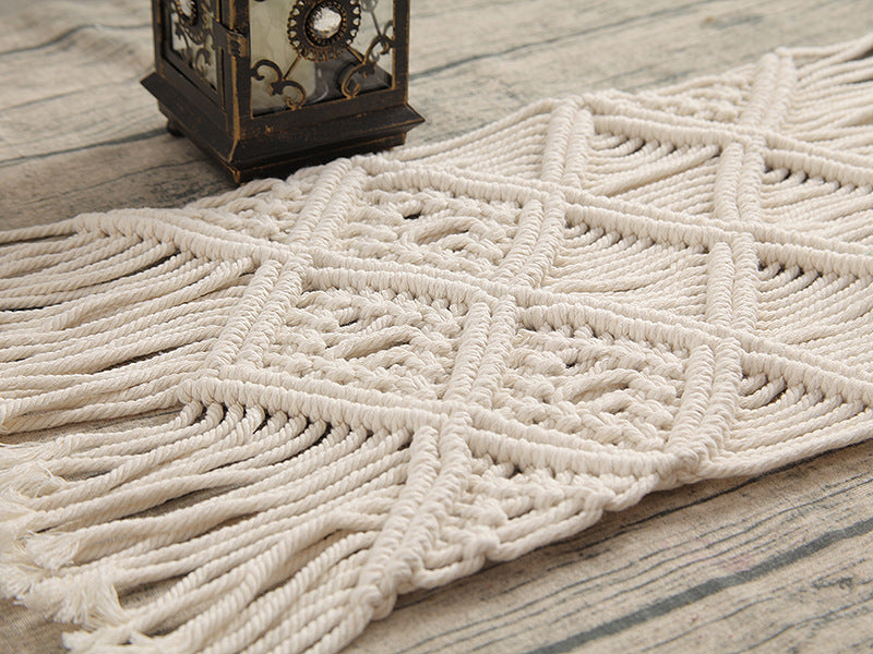 Bohemian Woven Macrame Table Runner Acalora