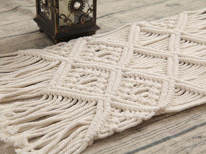 Bohemian Woven Macrame Table Runner Acalora