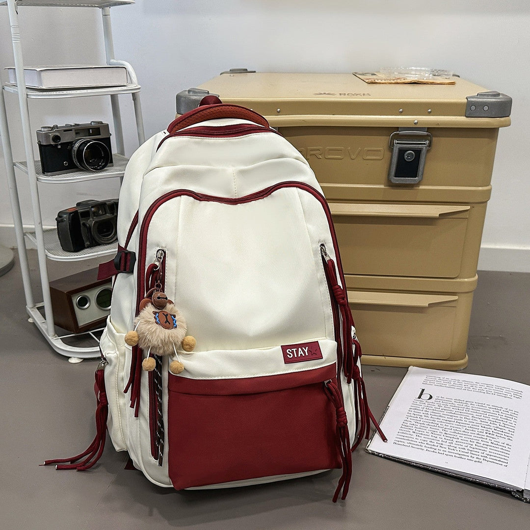 Backpack with Cute Animal Pendant and Practical Compartments Kalsten