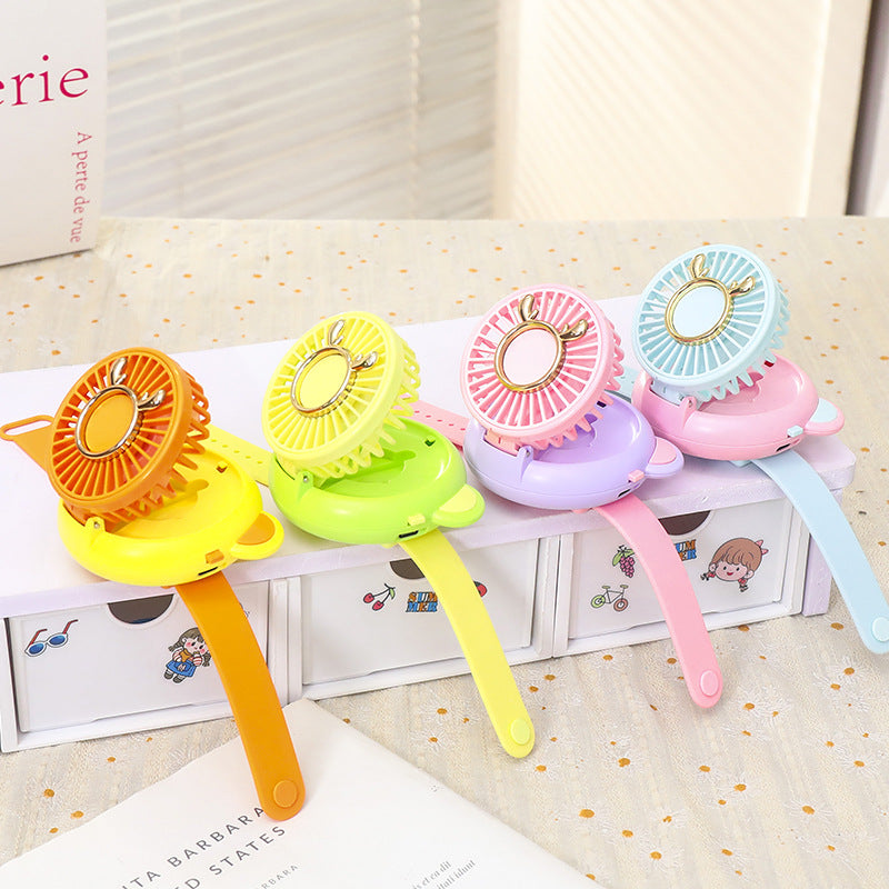 Women's Portable Mini Fan with Integrated Mirror and Spray Function Kalsten