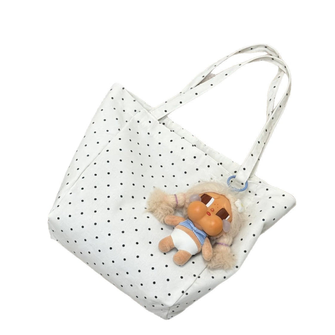 Trendy cotton bag with dots Kalsten