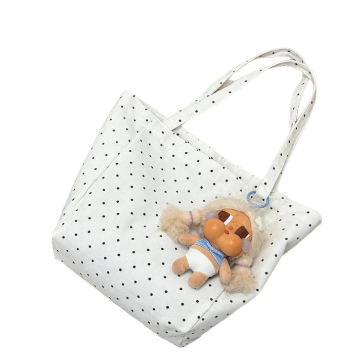 Trendy cotton bag with dots Kalsten