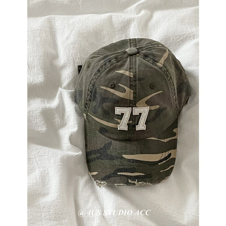 Women's Distressed Camouflage Baseball Cap Kalsten