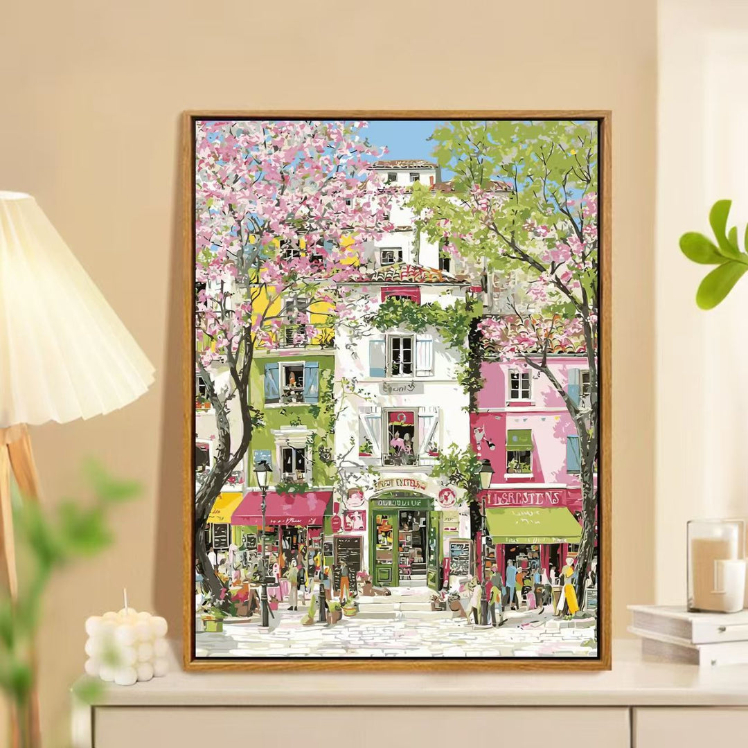 Charming Springtime Market Landscape Wall Art Kalsten