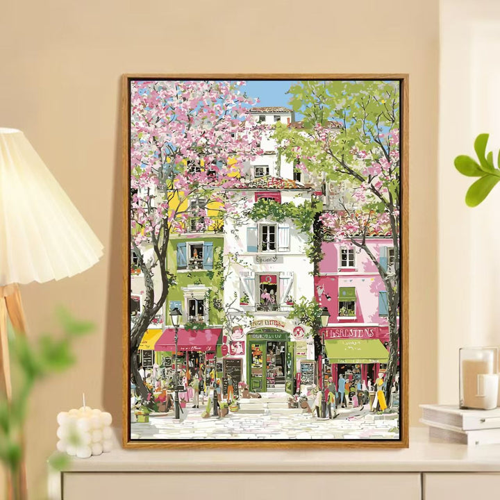 Charming Springtime Market Landscape Wall Art Kalsten