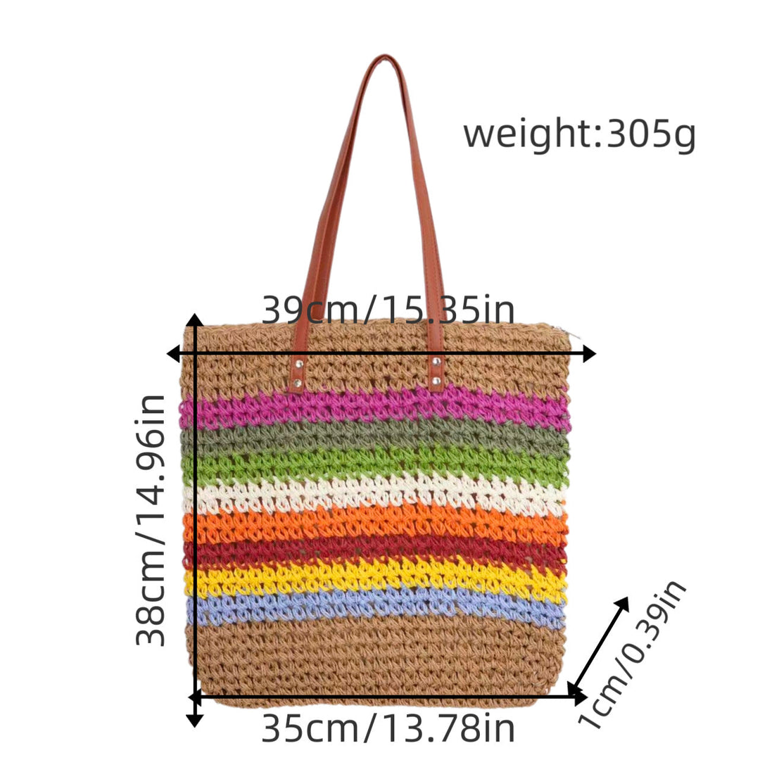 Braided tote bag with colorful gradient Kalsten