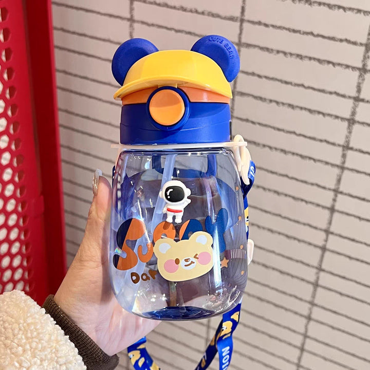 Women Playful Children's Drinking Bottle with Integrated Straw Kalsten