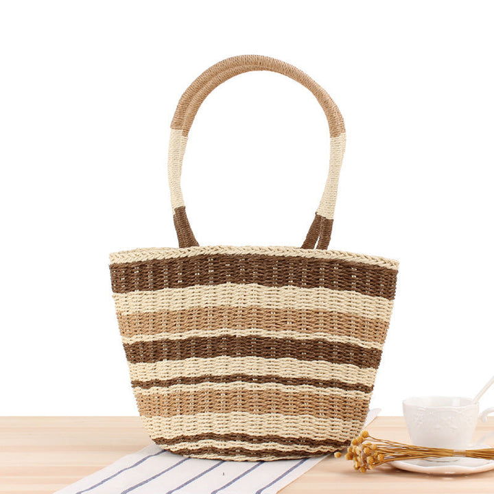 Braided beach bag with wide carrying handle Kalsten
