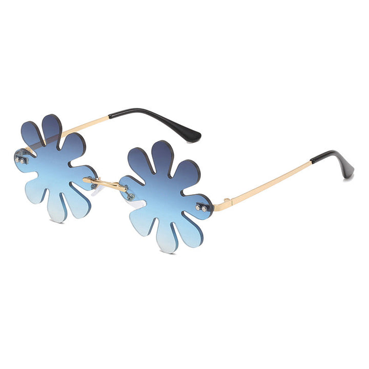 Women Playful Flower Sunglasses with Stylish Metal Frame Kalsten