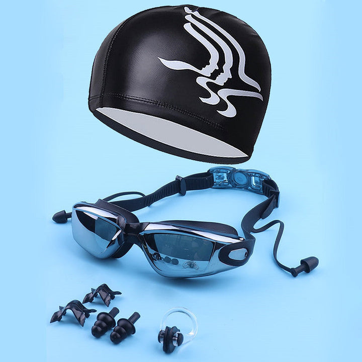 Swimming Sports Set with Ergonomic Swimming Goggles and Stylish Swim Cap Kalsten