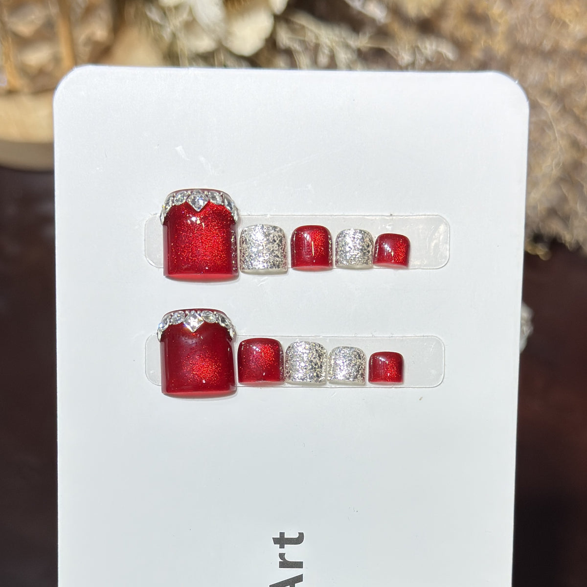 Glamorous Press-On Nail Set with Sparkling Rhinestone Accents Acalora