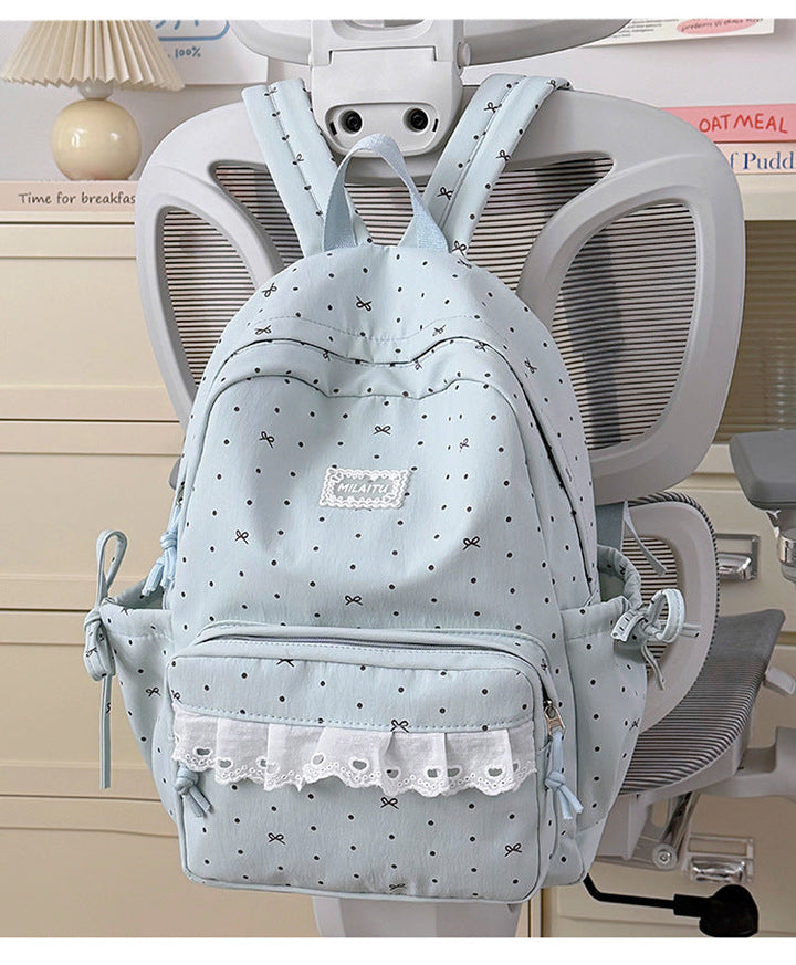 Charming Polka Dot Designer School Backpack