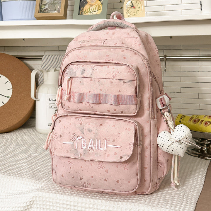 Multi-Compartment Textured School Backpack