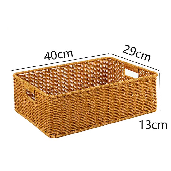 Women's Rectangular Storage Basket Made of Natural Wicker Kalsten