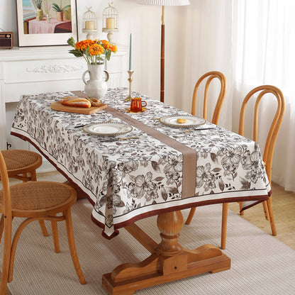 Elegant Floral Design Table Cover