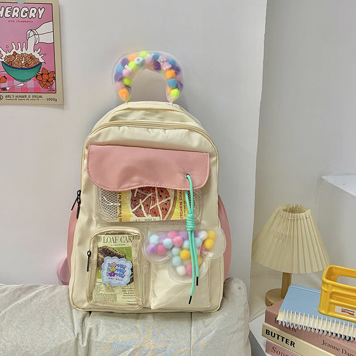 Cute Animal-Themed Multi-Pocket School Backpack